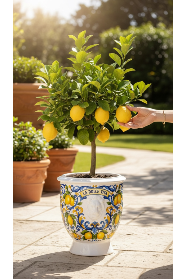Dolce Vita Leone Seramik Saksı 40 cm
