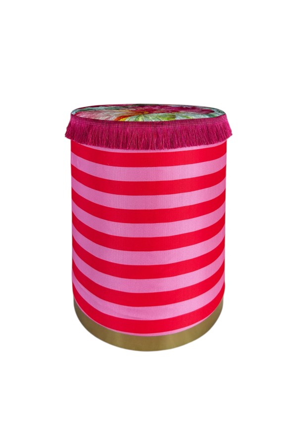 Çizgili Pembe Puf
